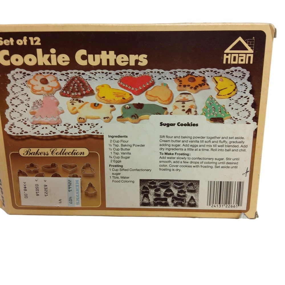 Vintage HOAN Set of 12 Cookie Cutters Bakers Collection Holiday Baking